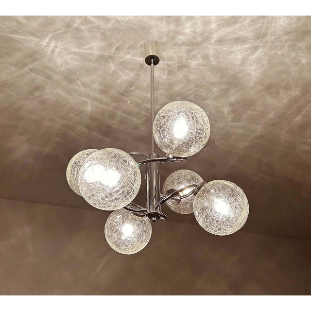 Glass Vintage Space Age Pendant Light, 1970s For Sale - Image 7 of 18