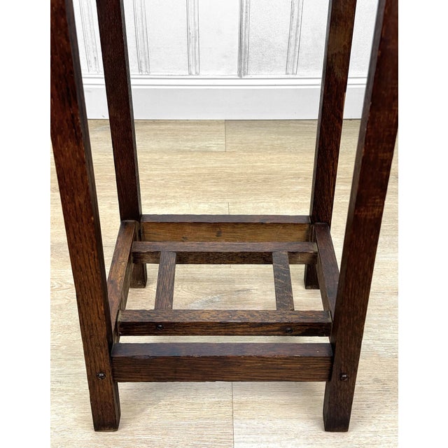 Brown Antique Arts & Crafts Quartersawn Oak Entryway Umbrella Holder Stand For Sale - Image 8 of 10