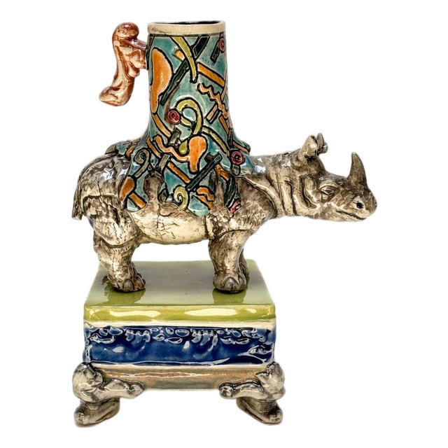 Ron Carlson, "Cup With Rhino & Plinth" 2026 For Sale