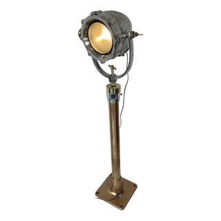 Antique Naval Searchlight with Brass Base For Sale