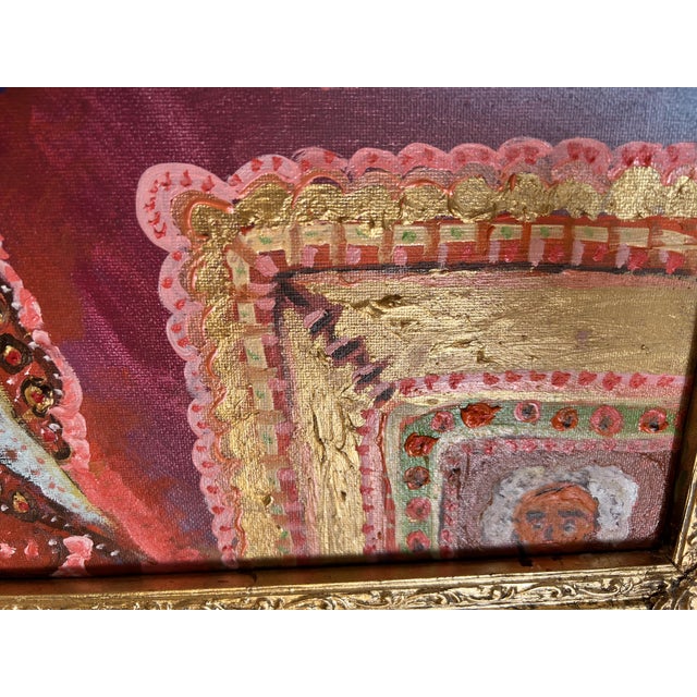 Textile Textured Painting on Canvas by Serg Graff, Portrait of Elizabeth Hamilton, Coa For Sale - Image 7 of 10