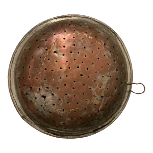 Antique French Copper Dove Tail Strainer / Sifter for Farmhouse, Cottage Core, Rustic European, Culinary or Old World Decor