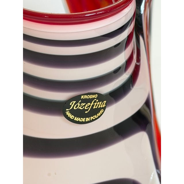 1970s Hand -Blown Art Glass Vase in 'Erupt' Pattern by Jozefina for Krosno Poland For Sale - Image 10 of 14
