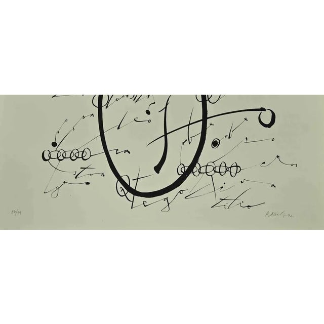 Letter O, from the Alphabet series, is a lithograph, realized by Rafael Alberti in 1972. Hand-signed and dated on the...