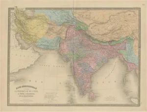 Antique Map of India from Afghanistan, 1864