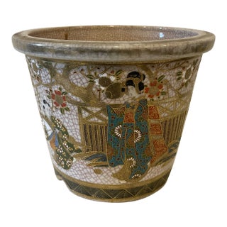 Antique Japanese Satsuma Jardiniere For Sale