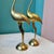 Mid-Century Modern Vintage Pair of Brass Etched Crane Statues For Sale - Image 3 of 7