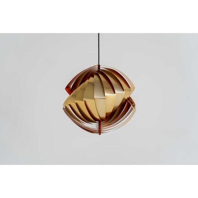 Metal Konkylie Pendant Light by Louis Weisdorf for Lyfa For Sale - Image 7 of 15