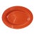 Vintage 1940s Mid Century Modern Tangerine Orange Glass Oval Platter Tray For Sale