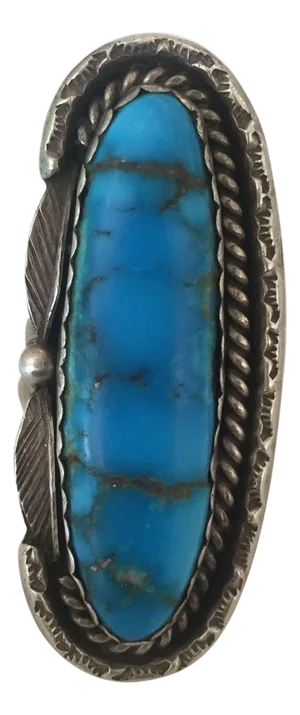 Vintage Bell Southwest Bell Trading Post Turquoise and Sterling Silver Ring, Size 10