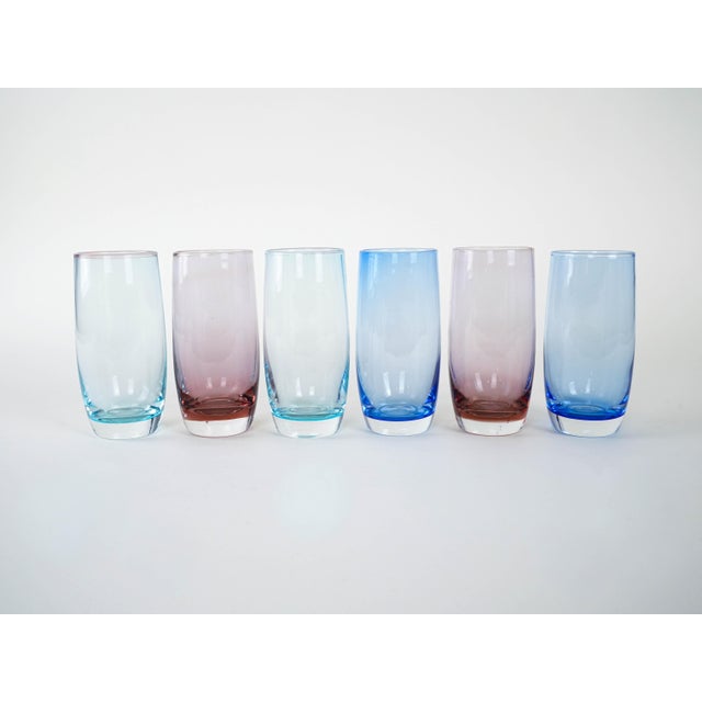 Vintage Italian Colourful Glasses, 1980s, Set of 6 For Sale - Image 3 of 7