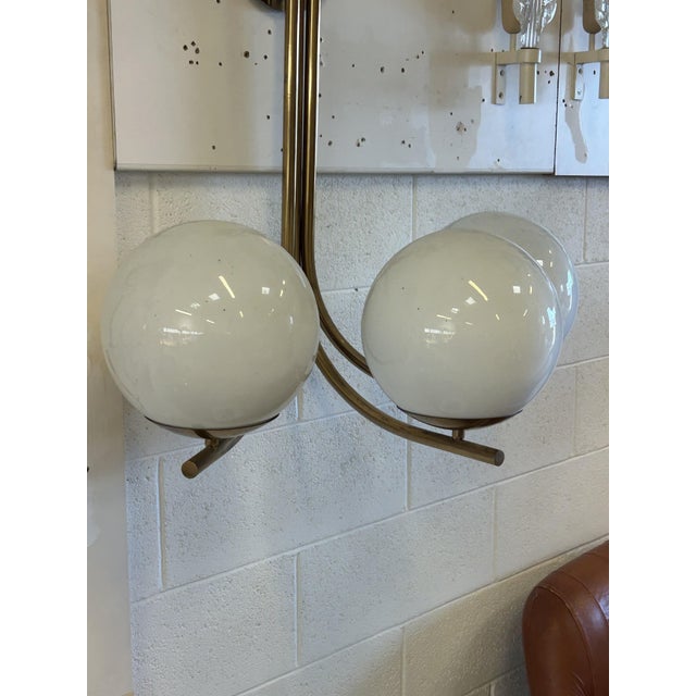 Large Brass and Glass Wall Light, 1960s For Sale - Image 3 of 8