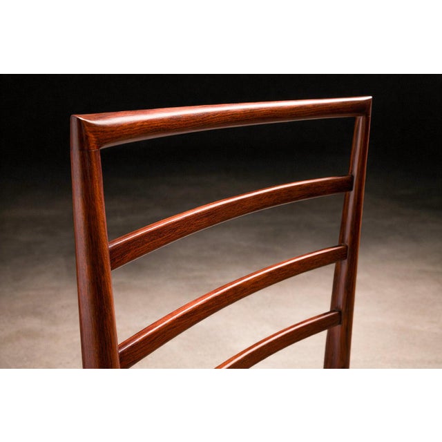 Wood Set of 4 Chairs in Caviuna & Leather, Rino Levi, 1960s For Sale - Image 7 of 11
