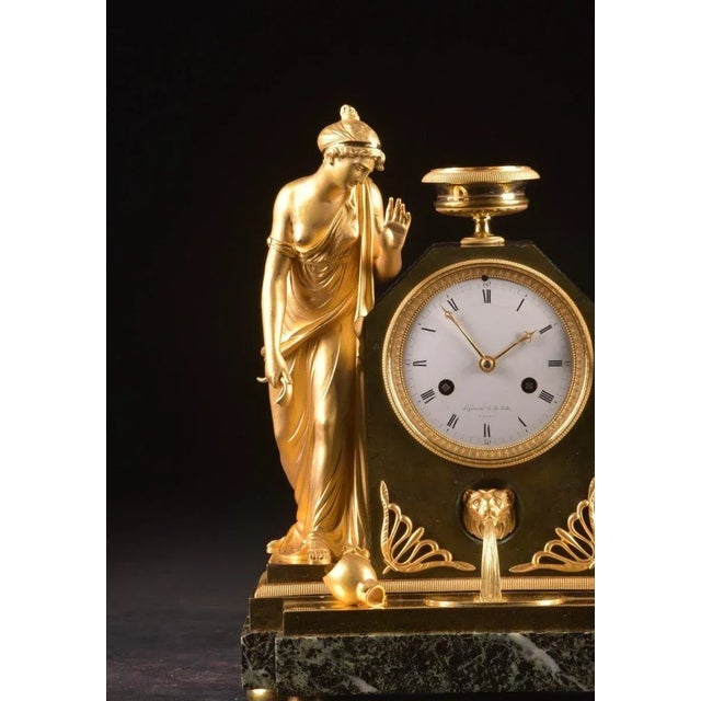 1800s Lefevre French Empire Ormolu Venus Clock Marble For Sale - Image 11 of 17