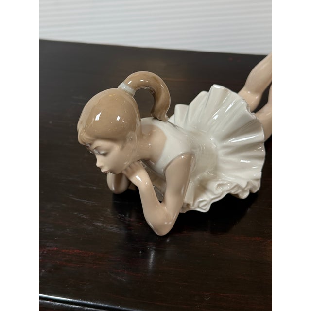 Ceramic Nao for Lladró Pensive Ballet Porcelain Figurine, Signed For Sale - Image 7 of 12