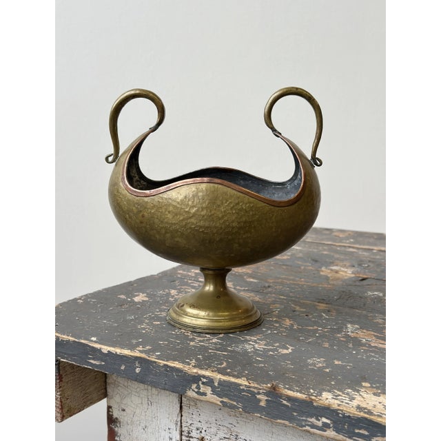 Vintage Sculptural Russian Hammered Brass + Copper Vessel, Circa Early 20th Century For Sale - Image 4 of 14