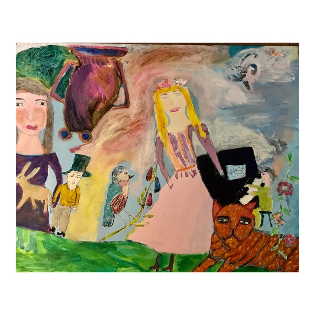 “The Magical Recital”, Original Unframed Acrylic Painting on 24” X 36” Canvas, Whimsical, Colorful and Charming For Sale