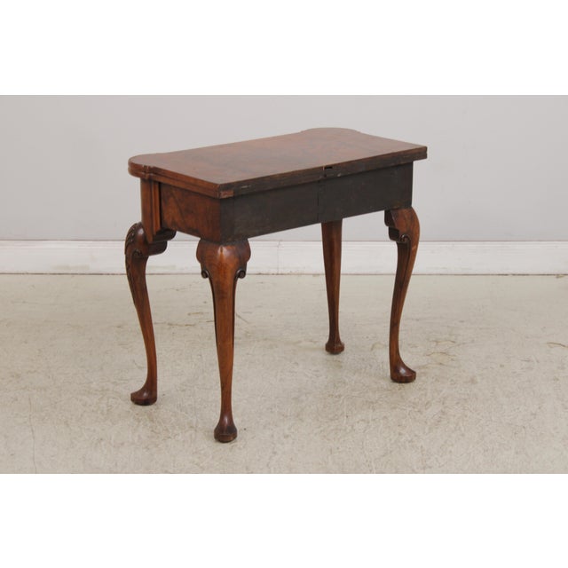 Vintage Burlwood English George II Game Table For Sale - Image 15 of 15