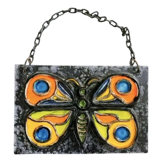 West German Fat Lava Pottery Wall Tile, 1970s For Sale