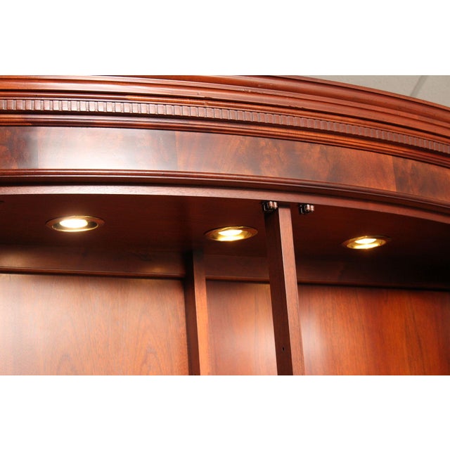 Brown Baker Historic Charleston Collection Large Mahogany Bow Front China Cabinet For Sale - Image 8 of 18