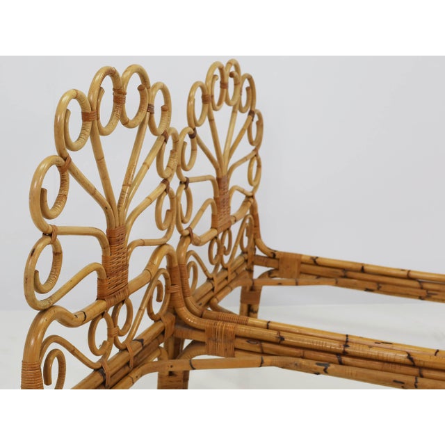 Peacock Daybeds in Rattan by Lio Carminati for Casa e Giardino, Italy, 1960, Set of 2 For Sale - Image 9 of 12