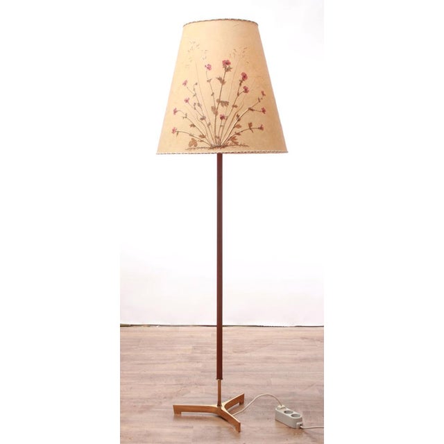 Vintage Floor Lamp with Floral Shade, 1955 For Sale - Image 9 of 14