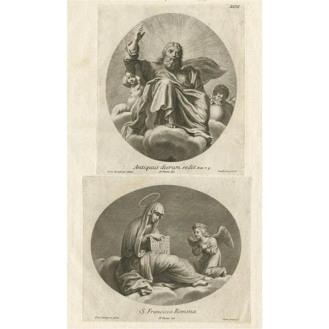After Domenico Zampieri, Ancient of Days of God from the Bible Book of Daniel, 1762, Engraving For Sale - Image 6 of 6