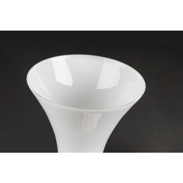 White Clex Glass Vase from VGnewtrend For Sale - Image 4 of 6