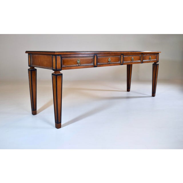 Neoclassical Style Italian Directoire Console Table, Rosso Verona Marble Top For Sale - Image 10 of 15