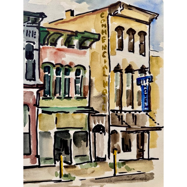 Rustic Henry Emil Salloch Original Watercolor on Paper Cicero, Il. 1971. For Sale - Image 3 of 7