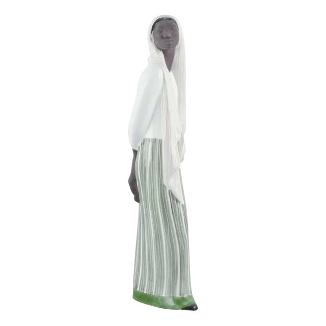 Ceramic Figure of Indonesian Woman by Mari Simmulson for Upsala-Ekeby, Sweden, 1950s For Sale