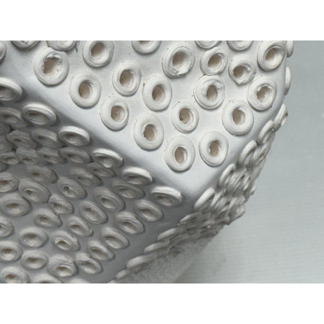 Anthem White Textured Ceramic Sculptural Vase For Sale - Image 9 of 12