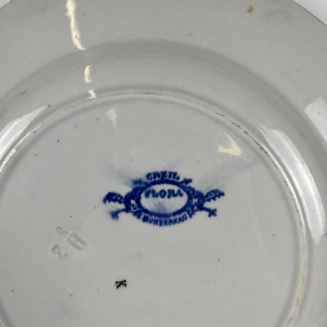 Ceramic Antique Flora Ironstone Dinner Plates from Creil and Montereau, 1800s, Set of 6 For Sale - Image 7 of 13