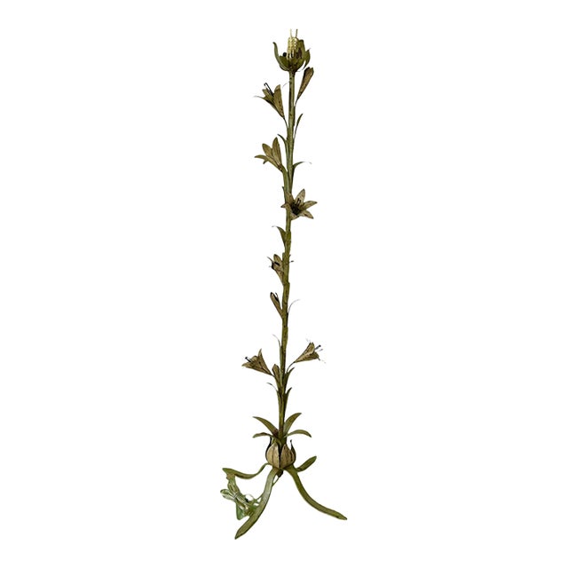 Vintage Italian Floral Tole Floor Lamp For Sale
