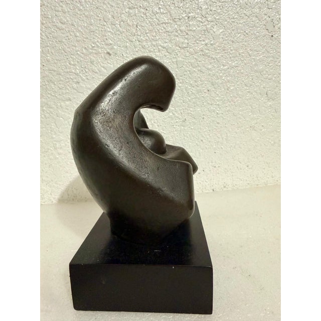 Zvi Aldouby, Modernist Israeli Bronze Sculpture Abstract Mother & Child Zvi Yehuda Aldouby For Sale - Image 4 of 17