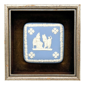 Framed Wedgwood Attributed Jasperware Plaque — Neoclassical Relief in Gilt Frame Shadowbox - English Traditional