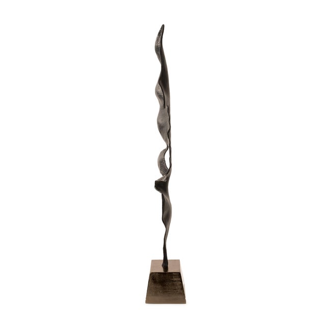 Metal Black Elemental Leaf Sculpture - Large For Sale - Image 7 of 11
