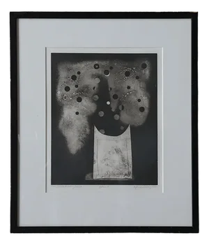 Bertil Lundberg, Bukett, Etching, 1980, Framed