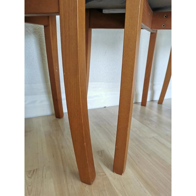 Vintage Italian Dining Chairs with Blue Fabric Seats from Calligaris, 1990s, Set of 4 For Sale - Image 9 of 18