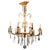 French Crystal 6-Arm Chandelier in Brass, 1920 For Sale - Image 9 of 9