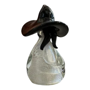 1980s Modern Black and White Murano Glass Figure of a Mexican