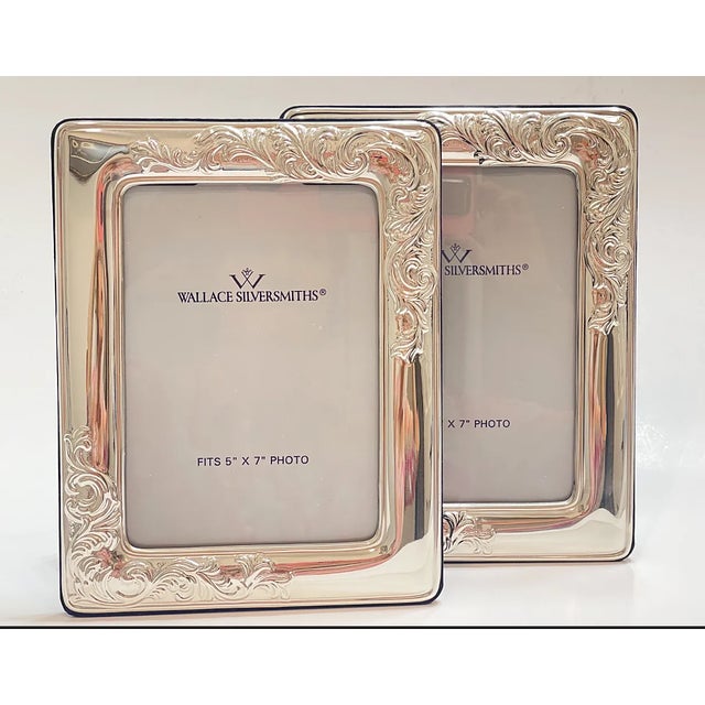 Wallace Silversmiths Vintage Silver Plate Picture Frames by Wallace - A Pair For Sale - Image 4 of 15