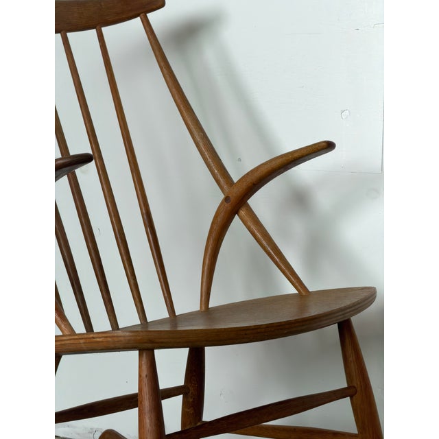 Wood Vintage Danish Model IW3 Rocking Chair by Illum Wikkelsø, 1960s For Sale - Image 7 of 9