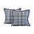 Designer Vicki Payne Free Spirit Blue & White Check Dogstooth Houndstooth Pillow Covers- 14" Pair For Sale In Jacksonville, FL - Image 6 of 6
