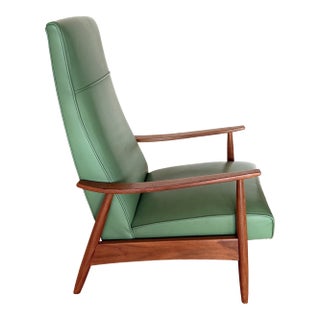 Milo Baughman Recliner 74 Walnut and Leather For Sale
