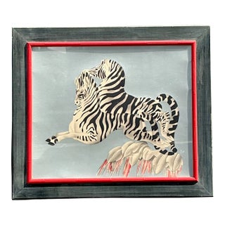 Vintage MCM Original Zebra Print For Sale