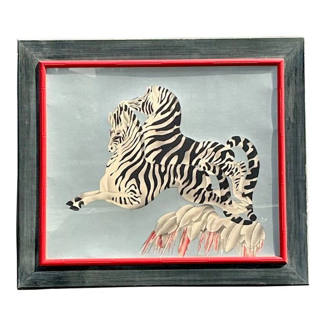 Vintage MCM Original Zebra Print For Sale
