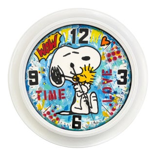 Snoopy Clock, Original Hand Painted Clock, Signed, 30" Diameter For Sale