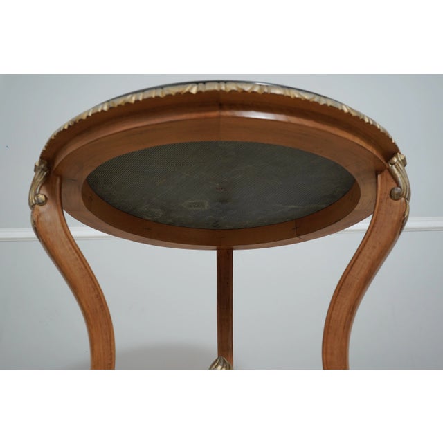 Italian Italian Style Green Marble Top Round Lamp Table For Sale - Image 3 of 12