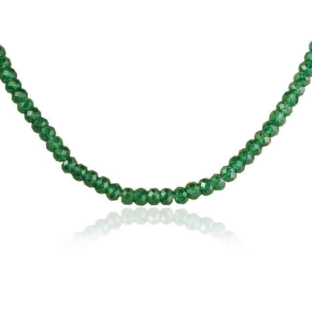 Art Deco Estate 60 Ct Natural Green Onyx Beads Single Strand Necklace With Silver Clasp, 16 Inch For Sale - Image 3 of 15